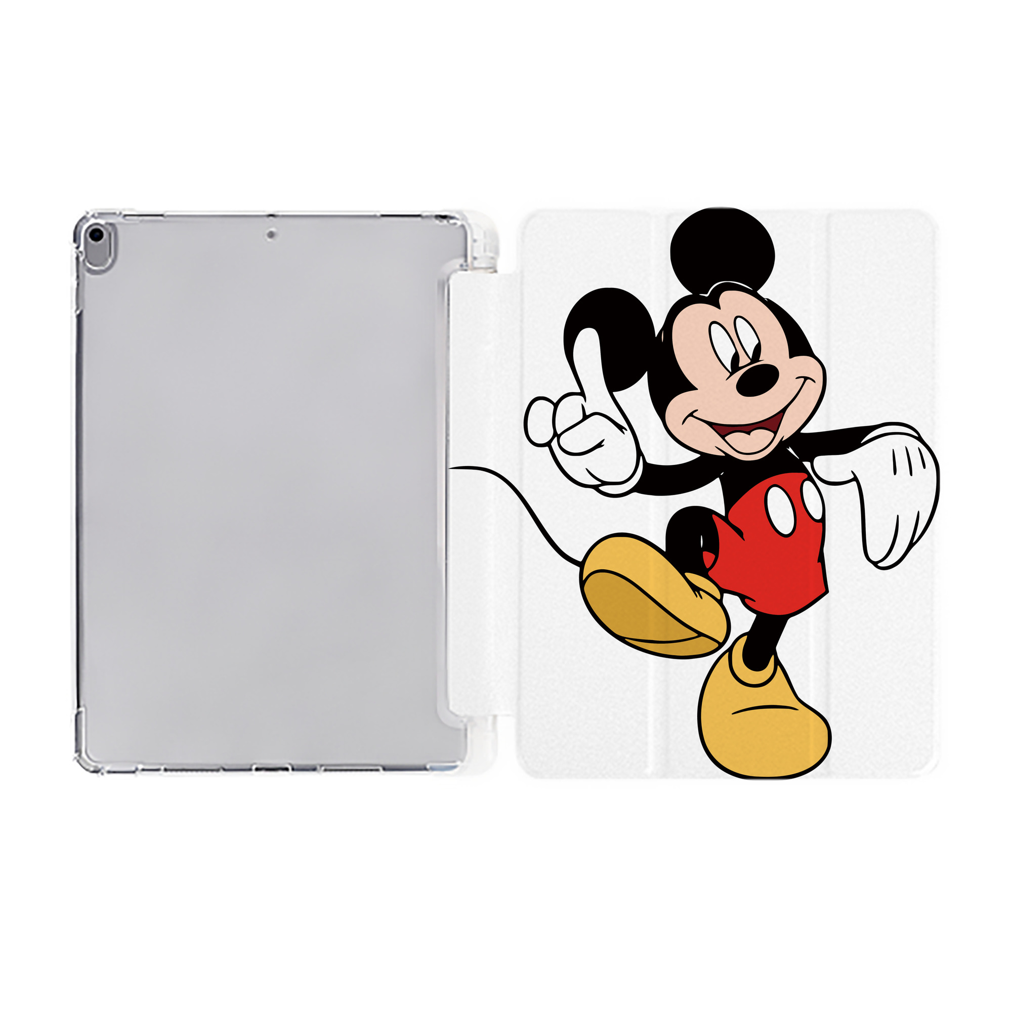 （画像用） ミッキーマウス Mickey Mouse IPad ケース ペン収納付き 三つ折りスタンド PUレザー×シリコン 対応機種9.5/10.5/10.9インチ